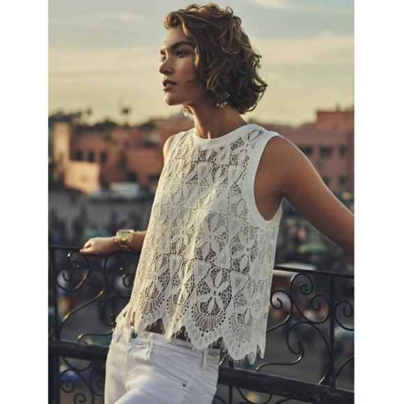 Anthropologie Tops - Anthropologie Deletta Bria Scalloped Lace Tank Top